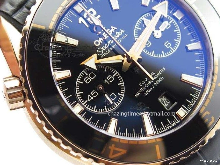 0326 Breathable Seamaster Professional Chrono RG Black Ceramic Black Dial On Black Gummy Strap A 8214